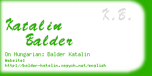 katalin balder business card